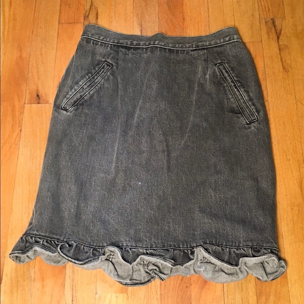 80’s Vintage Guess Denim Skirt Ruffle Hem.